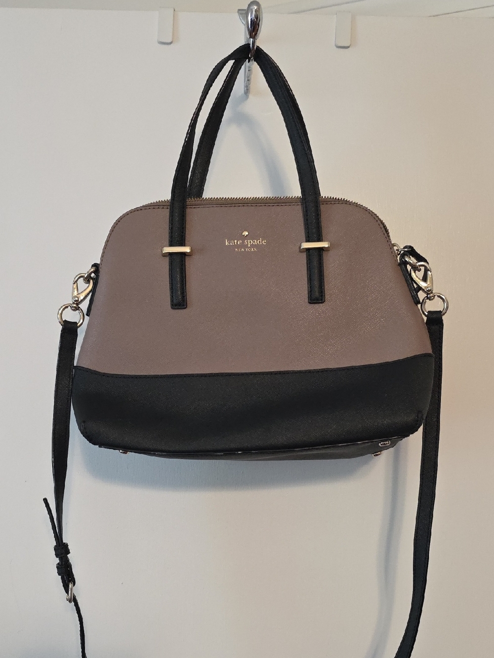 kate spade Taupe and Black Two-Tone Dome Satchel